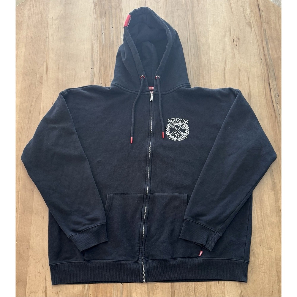 Dixxon Flannel Co Ground Up Customs Full Zip Hoodie Sweatshirt Faded Black 2XL